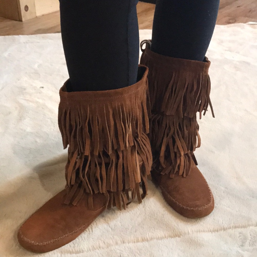 Suede, fringe boots
